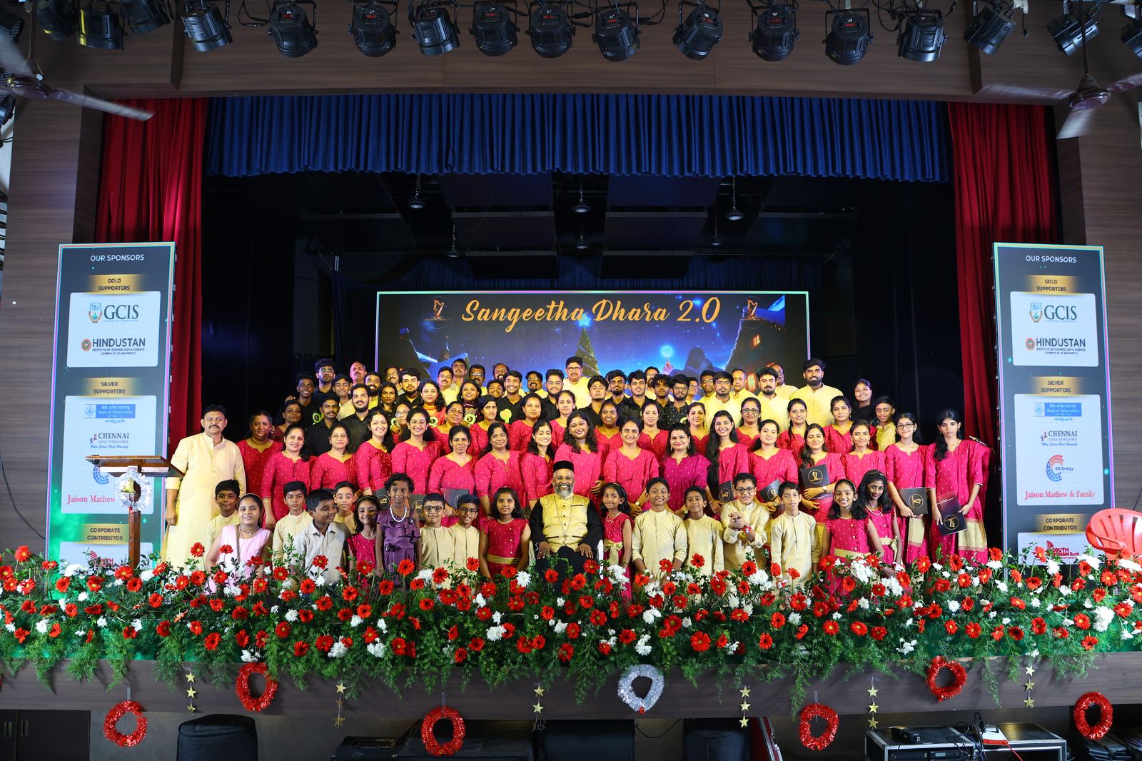Sangeetha Dhara 2.0 — full choir and sponsors group photo